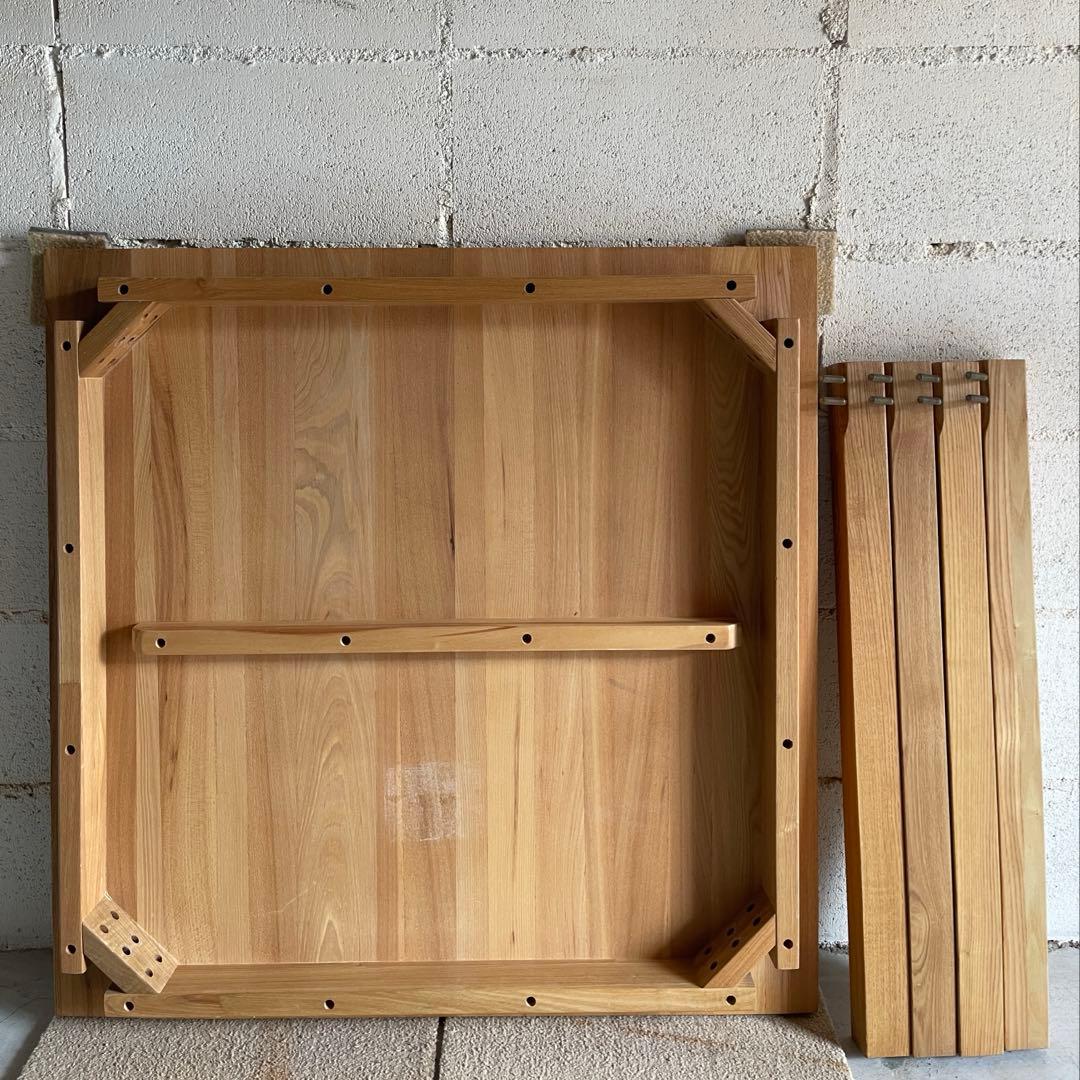 無印良品 MUJI ダイニング3点セット　タモ材　天然木無垢材　80サイズ