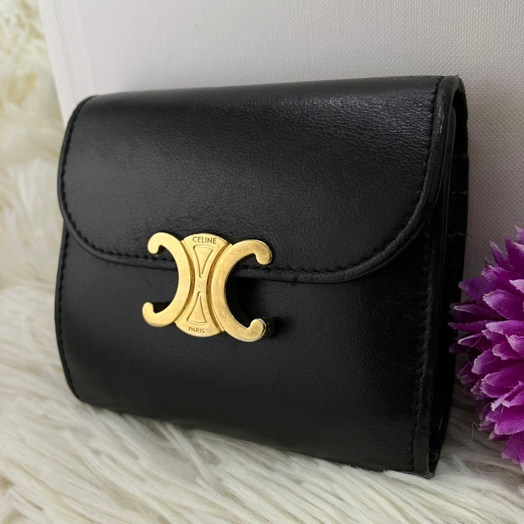 極美品✨ セリーヌ 折り財布 トリオンフ フラップ スモールウォレット