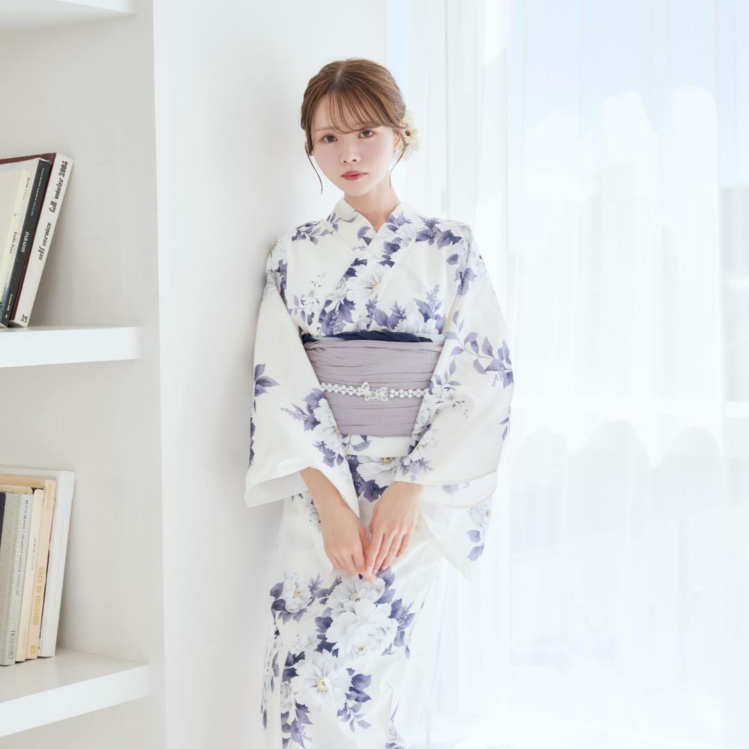 新品 浴衣 セット 浴衣セット ゆかた レディース 大人 ネイビー 白 Y5-2
