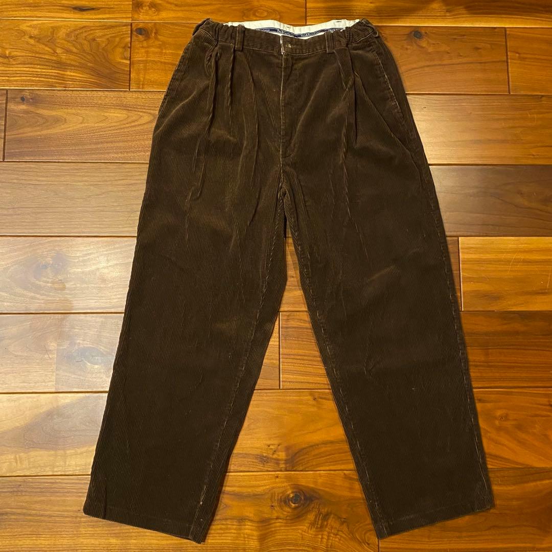 ラルフローレン アメリカ製 タック コーデュロイ パンツ RRL ポロカン