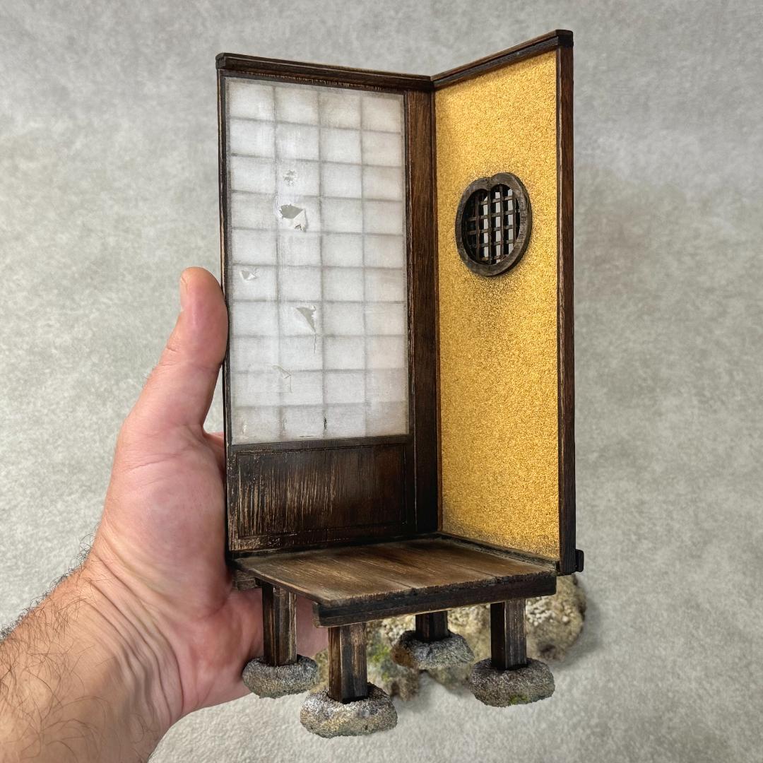 1/12スケール 手作りジオラマ 障子付き日本家屋玄関