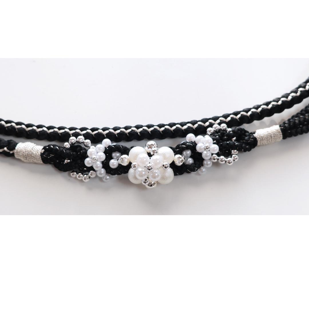 極美品！希少◆ 振袖6点セット ◆丈159cmフルセット総絞り黒ブラック53Bw