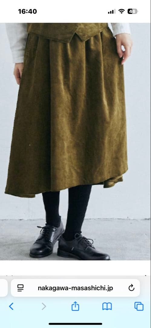 中川政七商店コール天フレアスカート