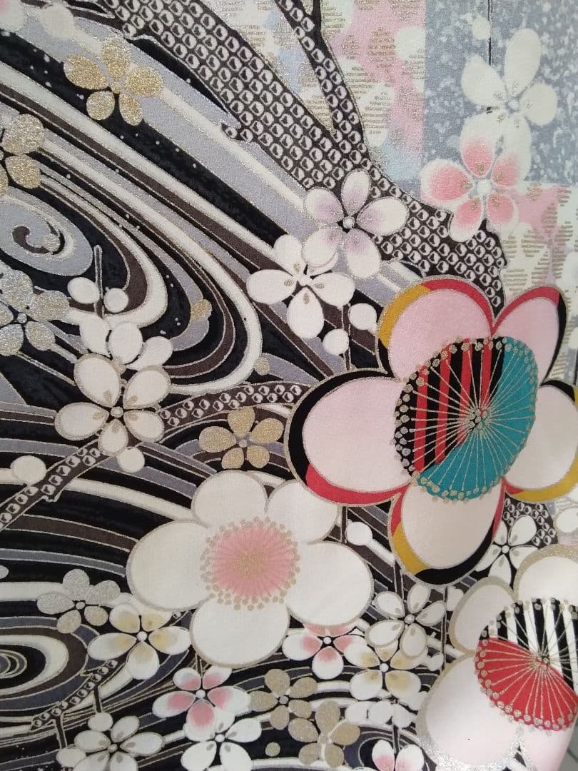 振袖フルセット、正絹振袖成人式、重ね衿帯揚げ帯締め、西陣袋帯、襦袢、ワイドサイズ