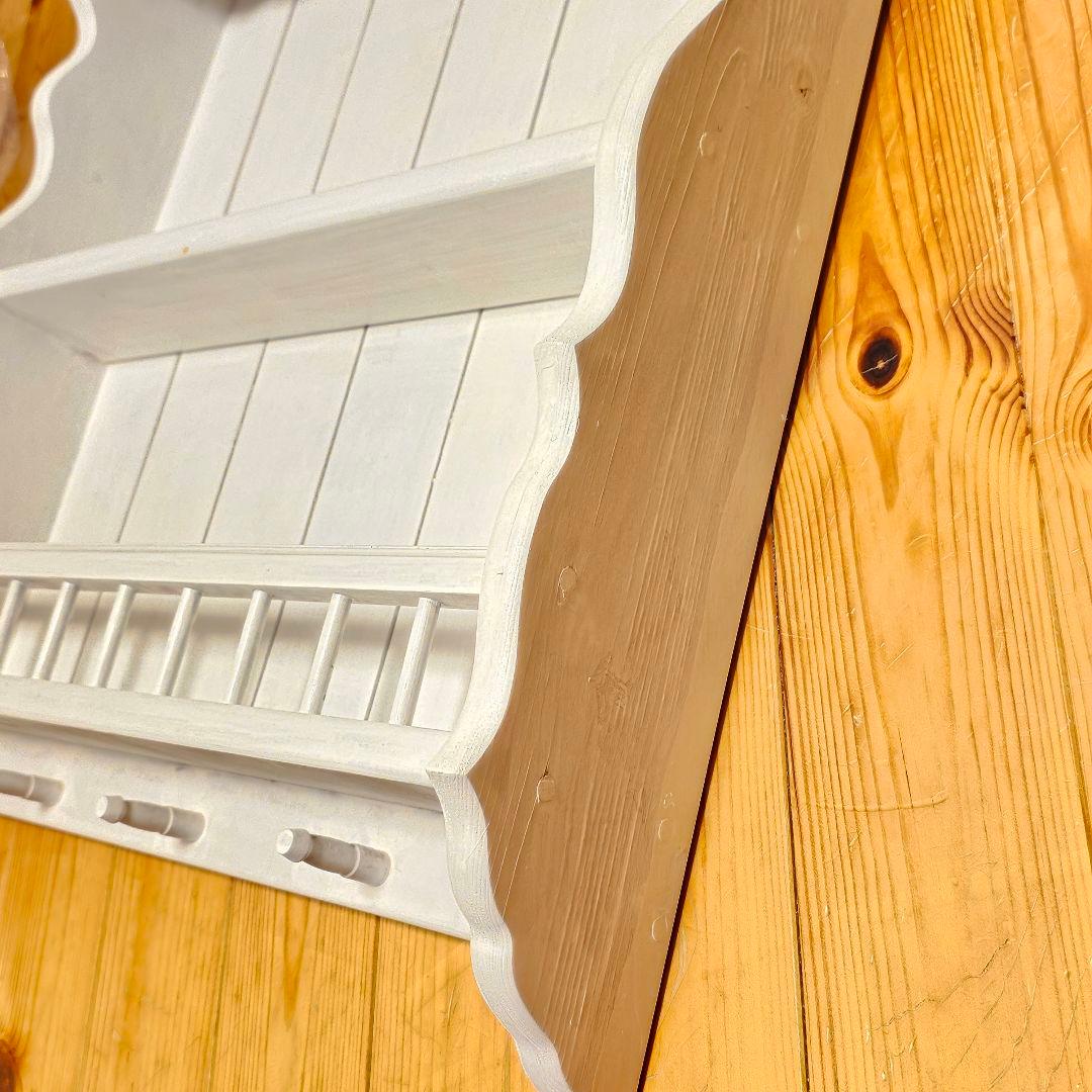 O*i様 木製カントリーシェルフ　訳あり　ホワイト　シャビー　アンティーク　壁掛