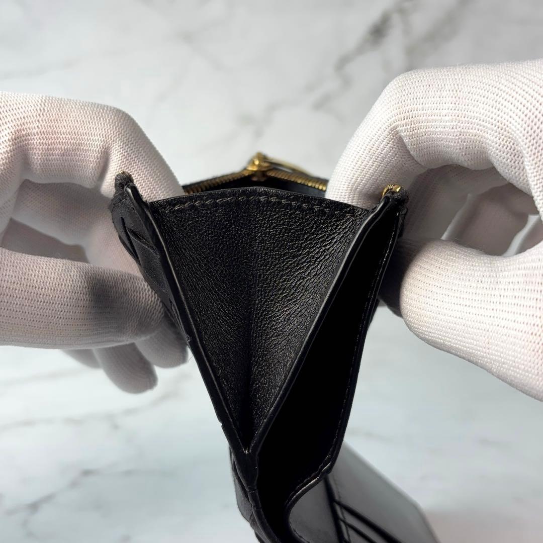 BOTTEGA VENETA 財布 2つ折り イントレチャート 黒