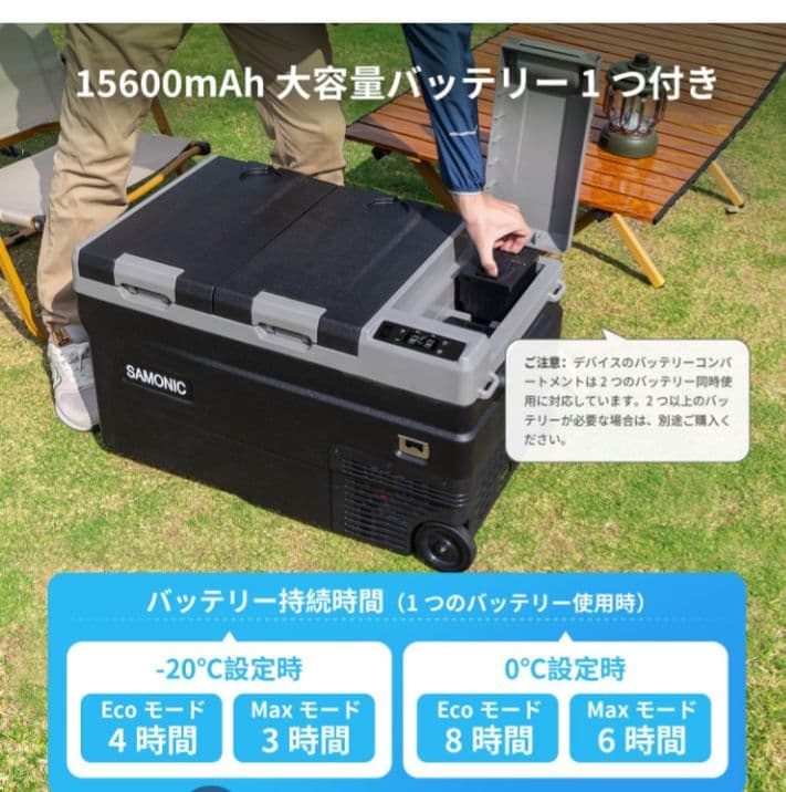 ポータブル冷蔵庫 55L 新品未使用 車載冷蔵庫 モバイルバッテリー付