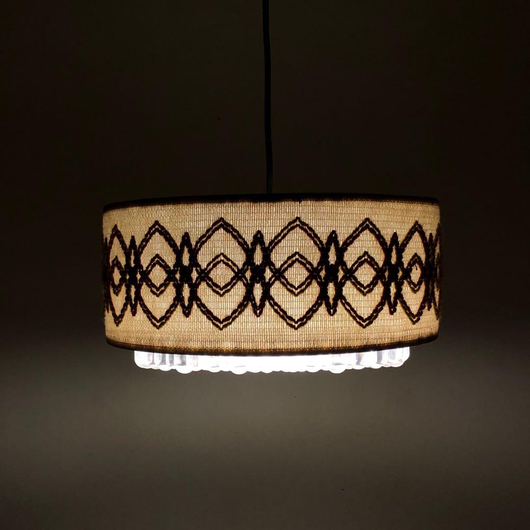 デンマーク　北欧ビンテージ　ジュートシェードペンダントランプ