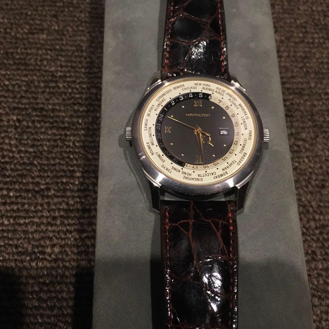 HAMILTON アナログ腕時計 クロコカーフベルト