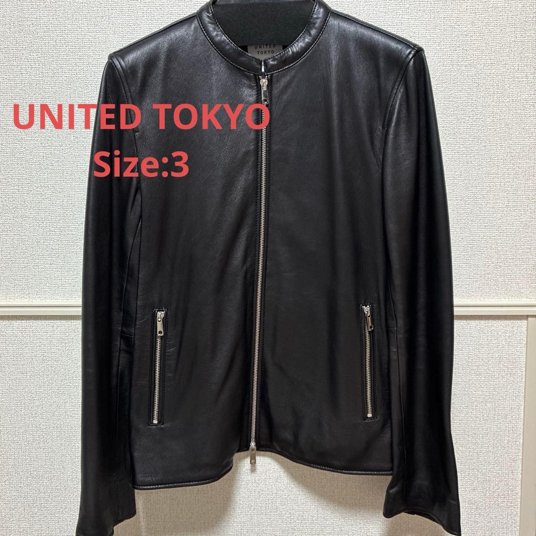 UNITED TOKYO シングルライダースジャケット サイズ3