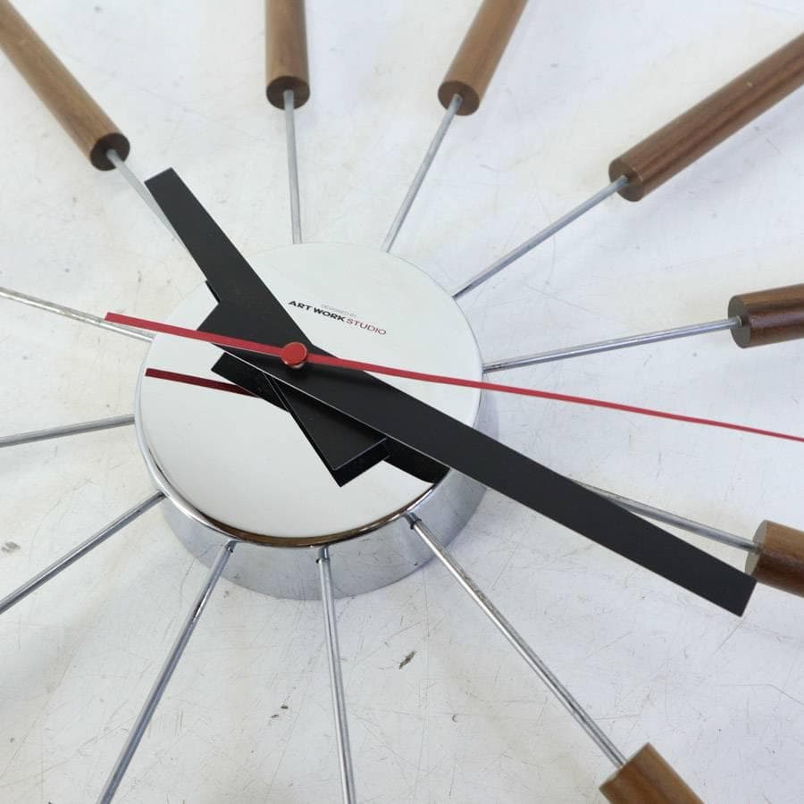 値下展示品 アートワークスタジオ アトラスクロック 掛時計 色:ブラウン 鏡面