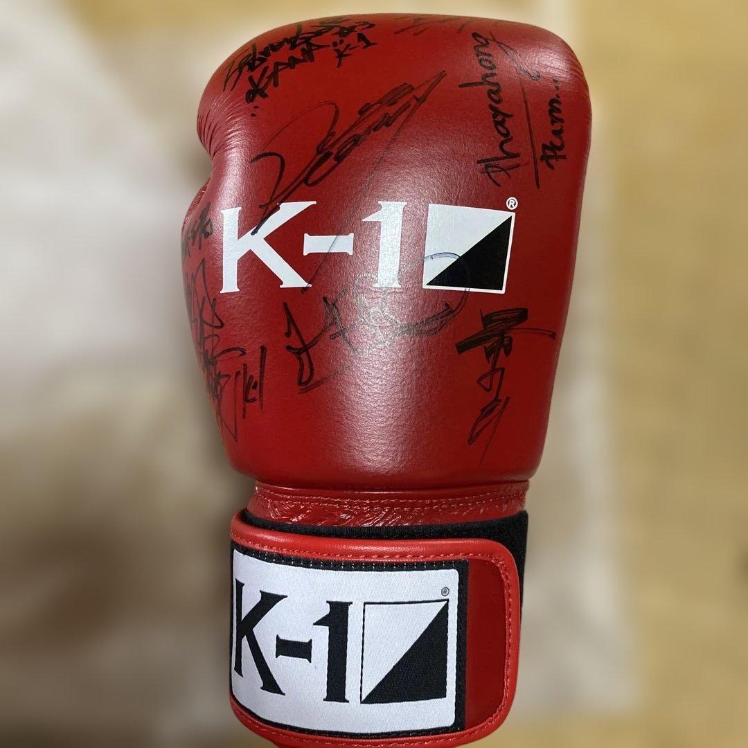 K-1 サイン入り ボクシンググローブ 赤