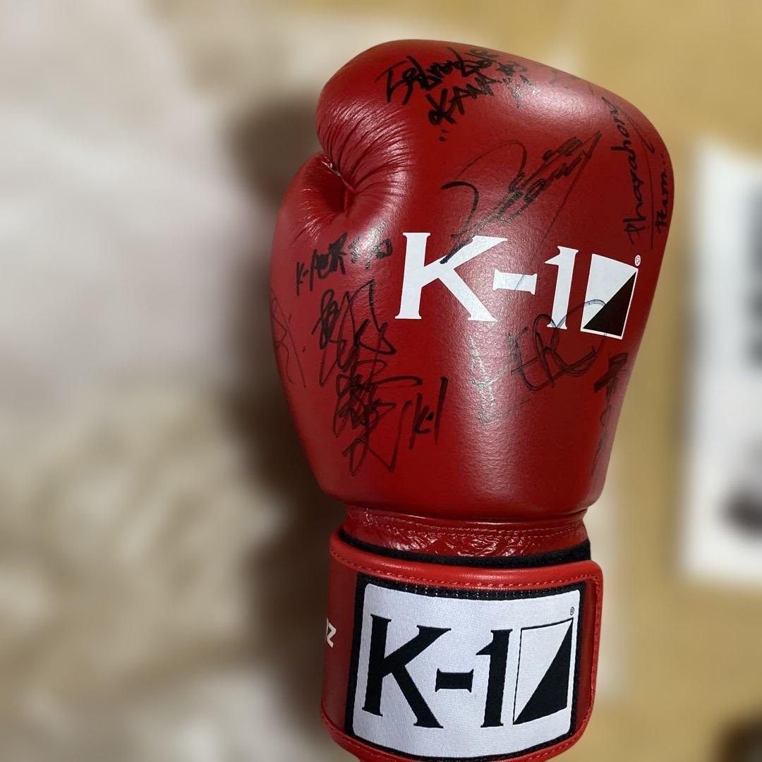 K-1 サイン入り ボクシンググローブ 赤