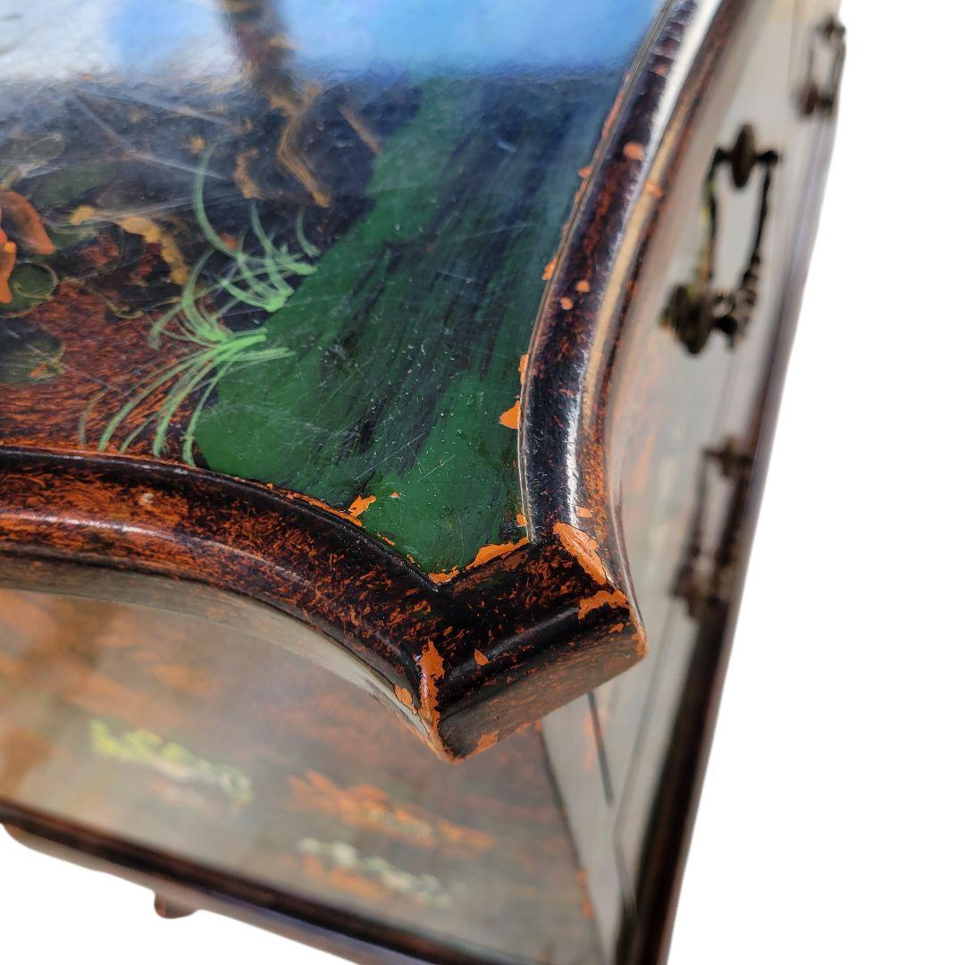 極希少 中国家具 猫脚 チェスト 棚 キャビネット 花柄 燕 アンティーク