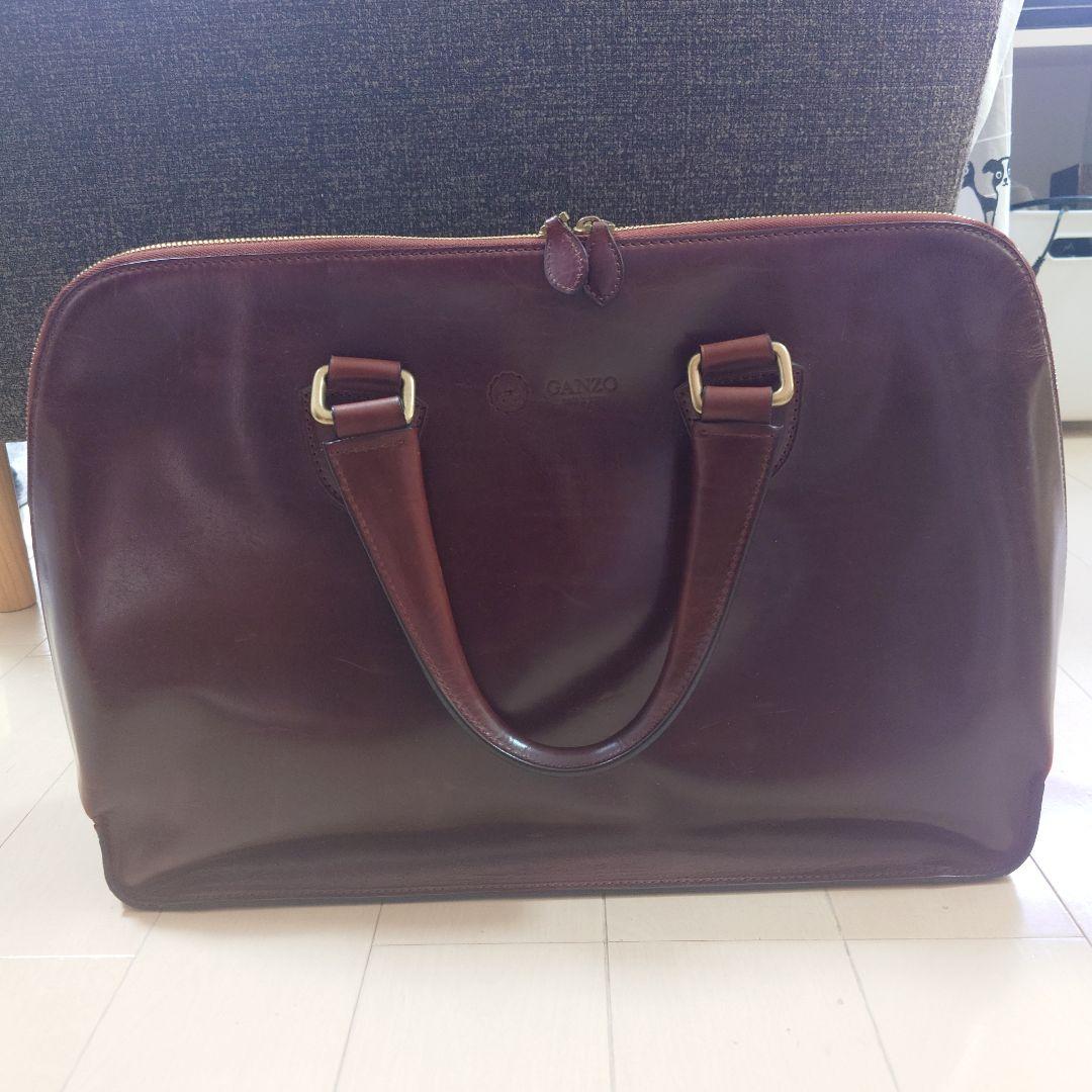 【美品】 GANZO GUD ブリーフケース カーフレザー ボルドー　保存袋付