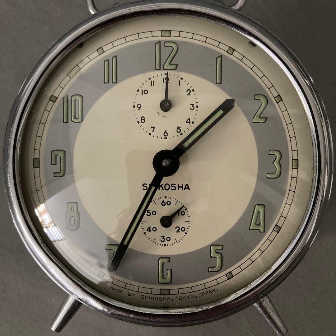 SEIKO 精工舎 アンティーク 置き時計 ニューコロナ クローム 夜光