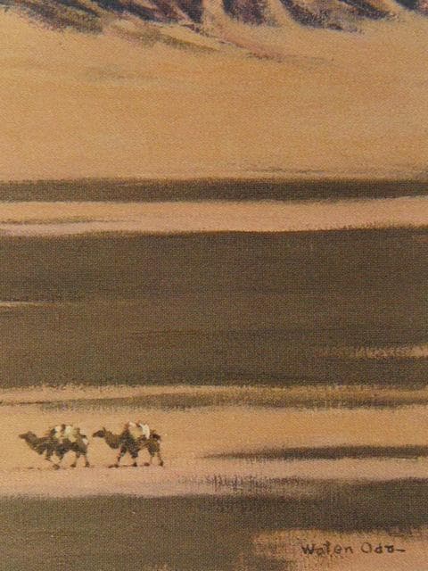 小田和典、火焔山を行く、希少画集画、新品高級額・額装付、状態良好