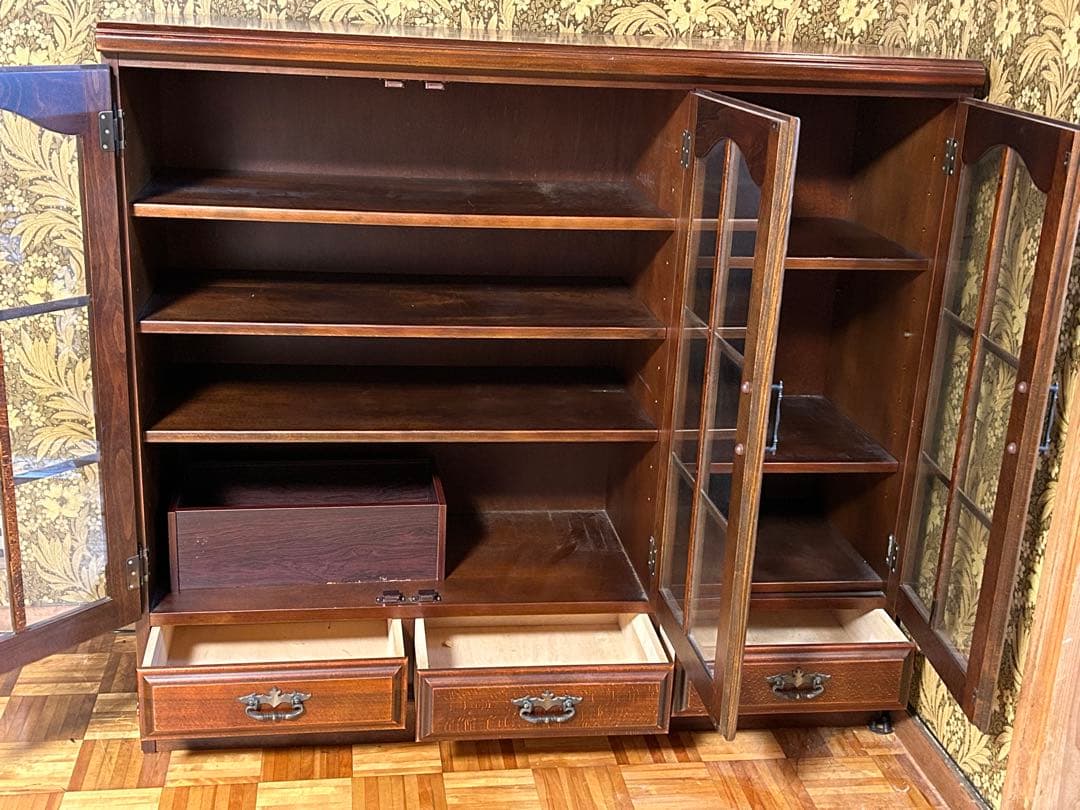 【昭和ヴィンテージ・美品】カリモク ガラスキャビネット