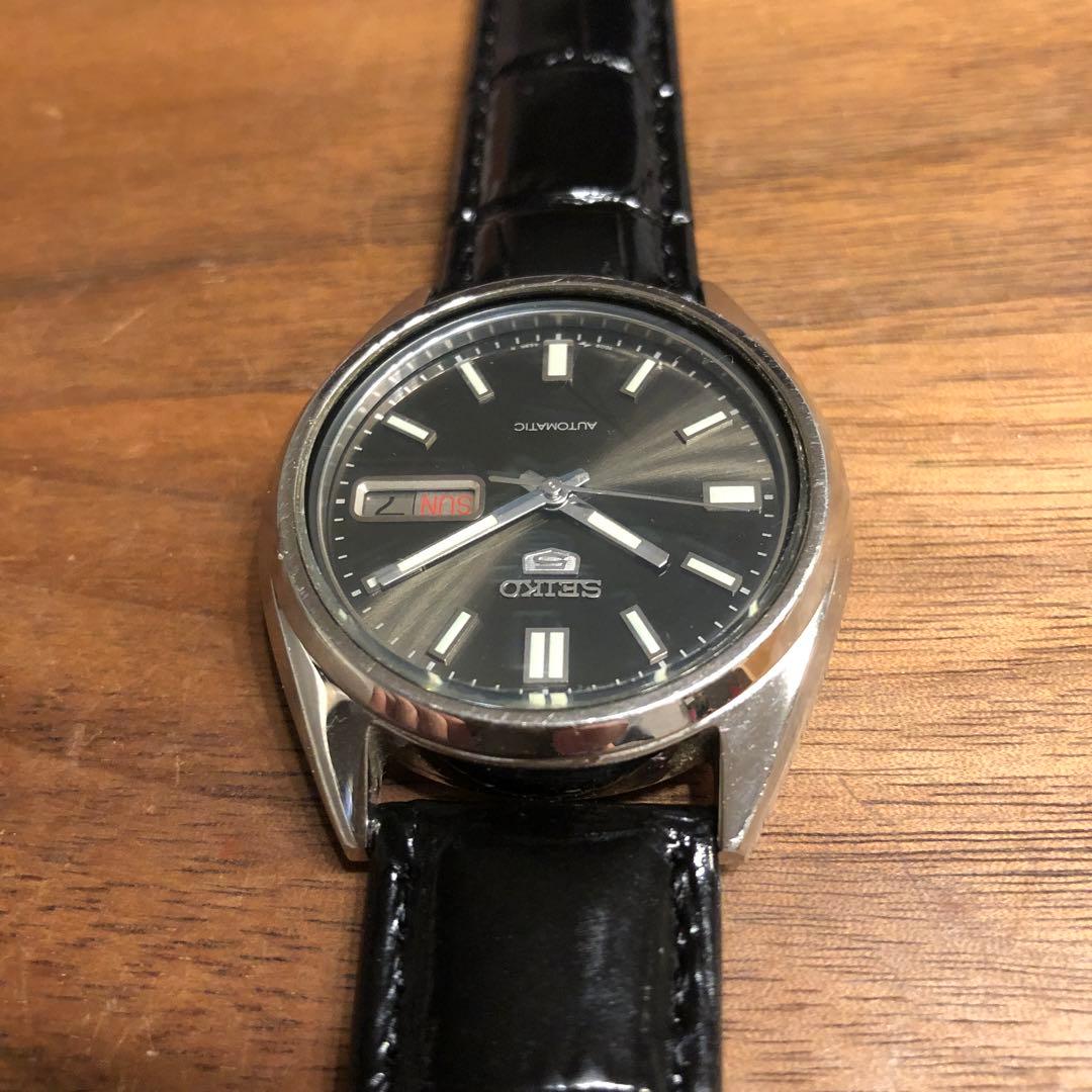 【SEIKO】7009-3040 自動巻 セイコーファイブ　ブラック　黒