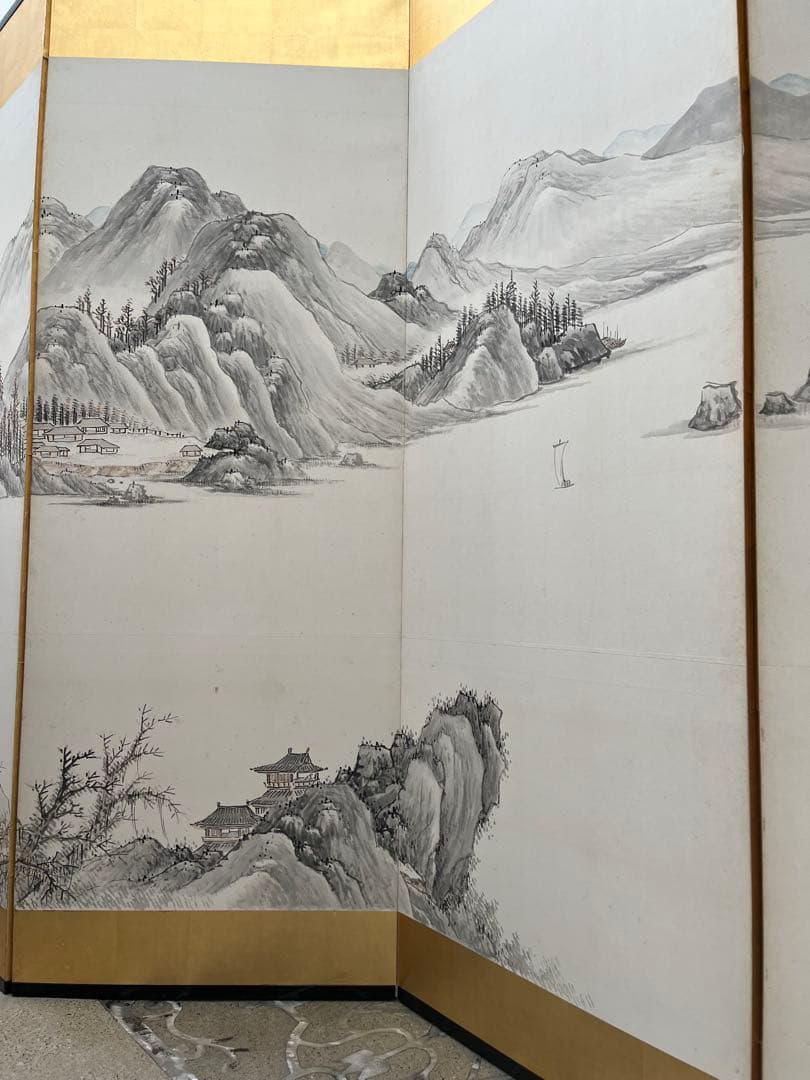 渡辺華石の六曲一双の屏風