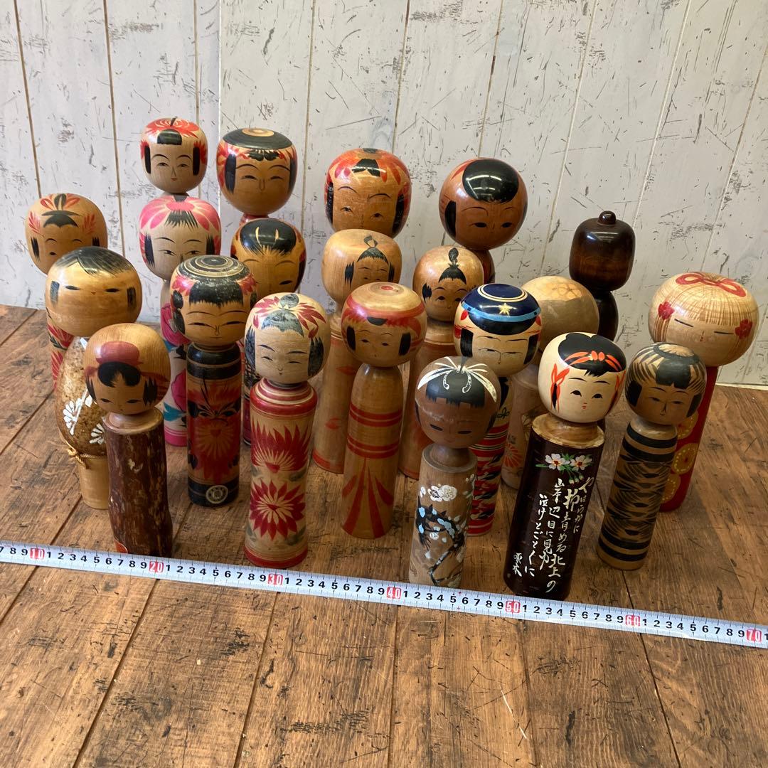 昭和レトロ こけし 小芥子 21体セット まとめ売り 日本人形 伝統工芸品