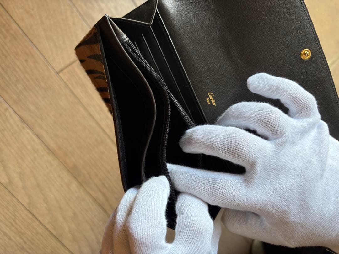 カルティエ　Cartier 長財布　 ハラコ　ゼブラ　箱付き
