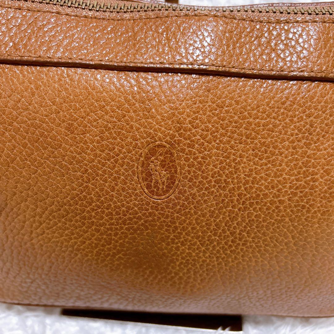 希少品✨ポロラルフローレン　ショルダーバッグ　ブラウン　ホースロゴ　ヴィンテージ