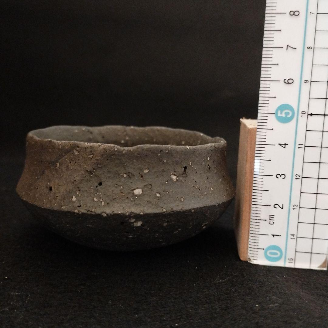 佐藤和彦　黒陶銀彩文　ぐい呑