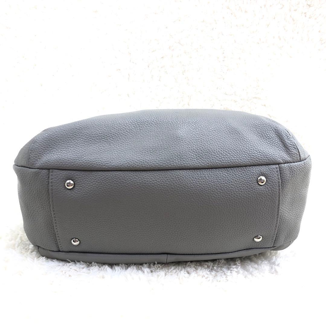 BEARDSLEY レザー ラウンドミディボストン バッグ トープ