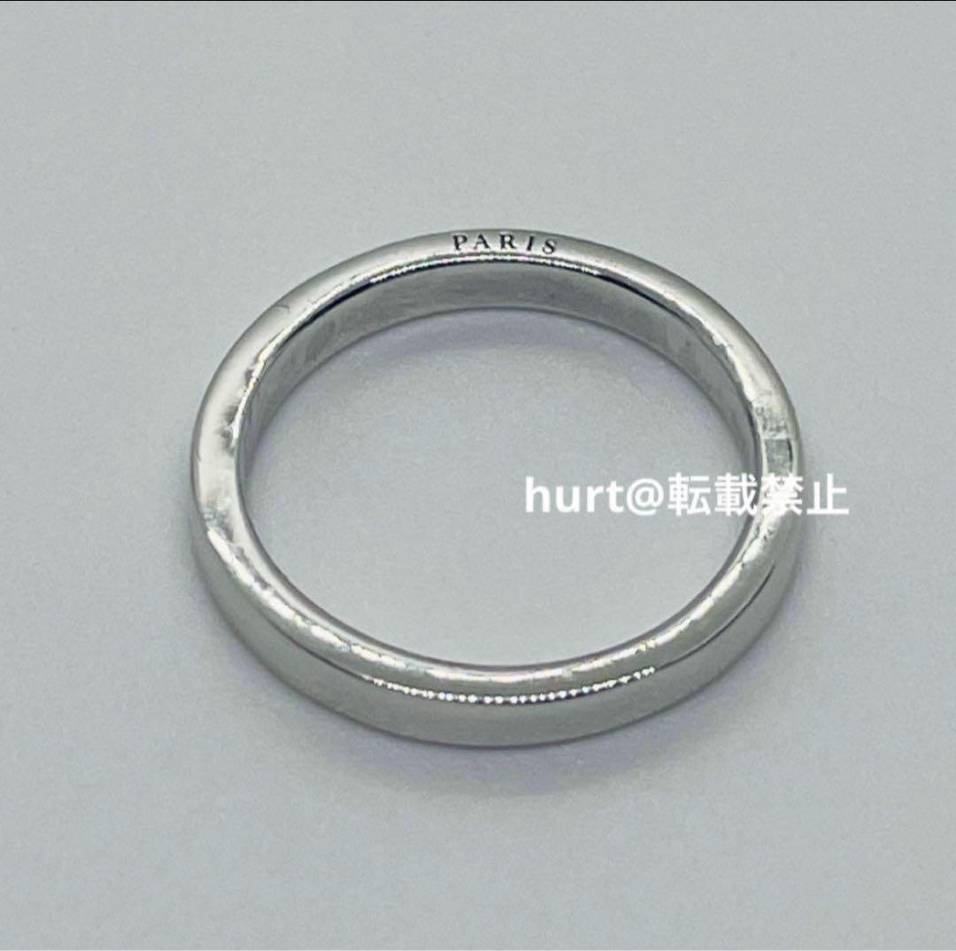 【新品外箱あり】メゾンマルジェラ スリム ロゴ リング シルバー 16号相当