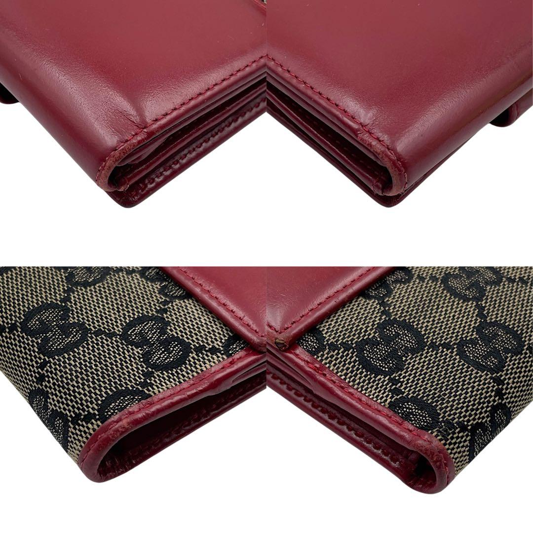 【鑑定済】美品・GUCCI グッチ　キャンバス　赤　ベージュ　GG総柄