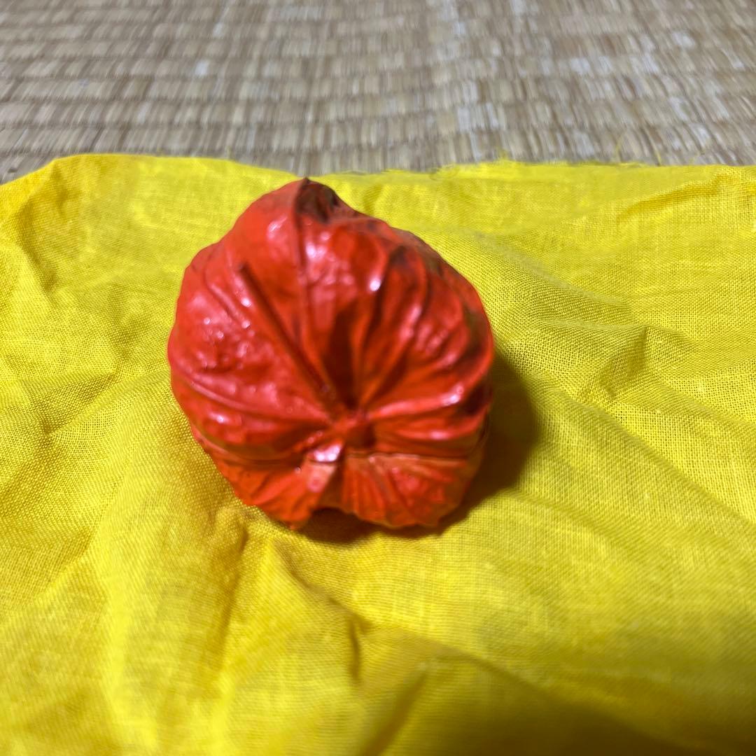 香合　乾漆　鬼灯　茶道具　木箱付　内側金　作者：畦地粒俵作（あぜち）