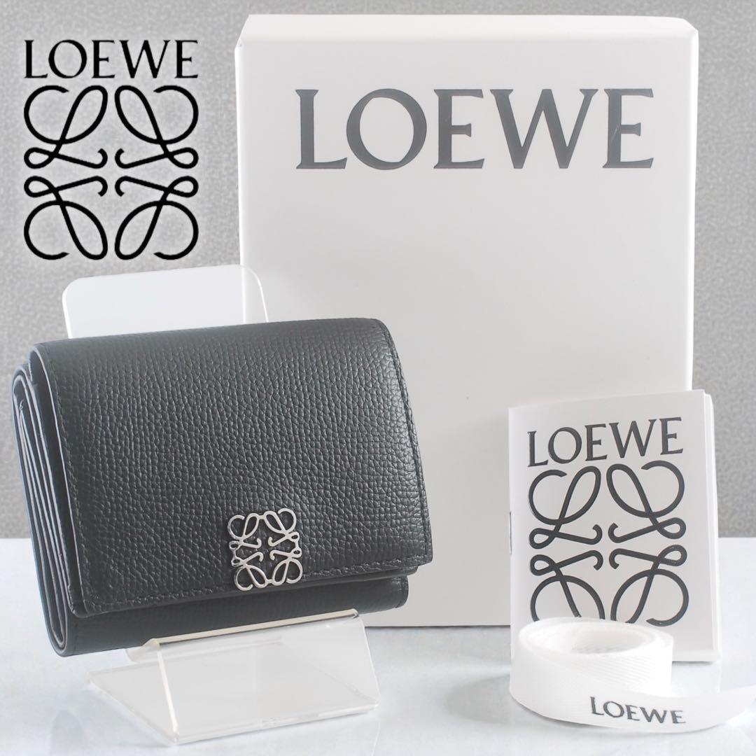 LOEWE＊アナグラム＊トライフォードウォレット＊カーフスキン＊三つ折り財布