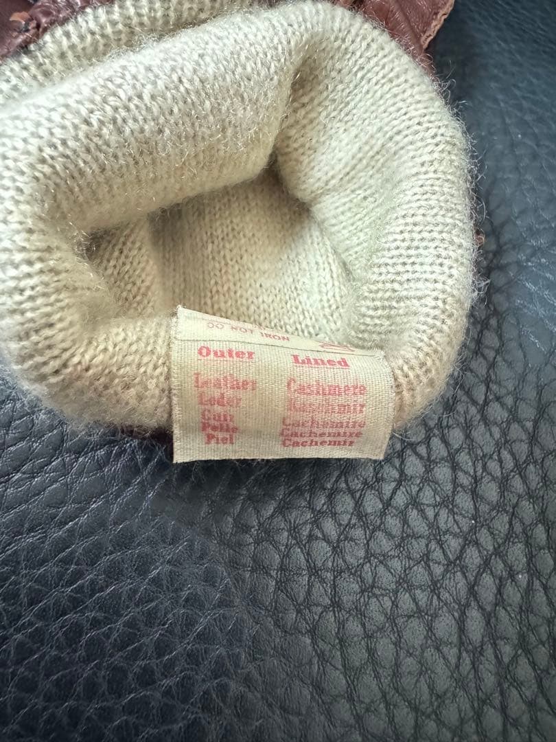 最高峰DENTS のブラウンシープスキンレザー手袋 8ハーフ程度