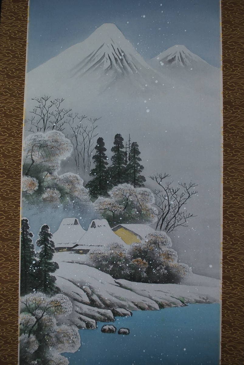 【真作】河内渓仙/春夏秋冬山水図/四幅対/掛軸☆宝船☆V-471 JM