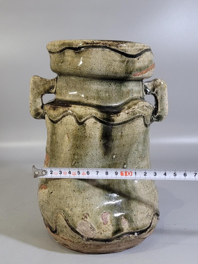 茶道具 伊賀 双耳 花生 古美術 DT403