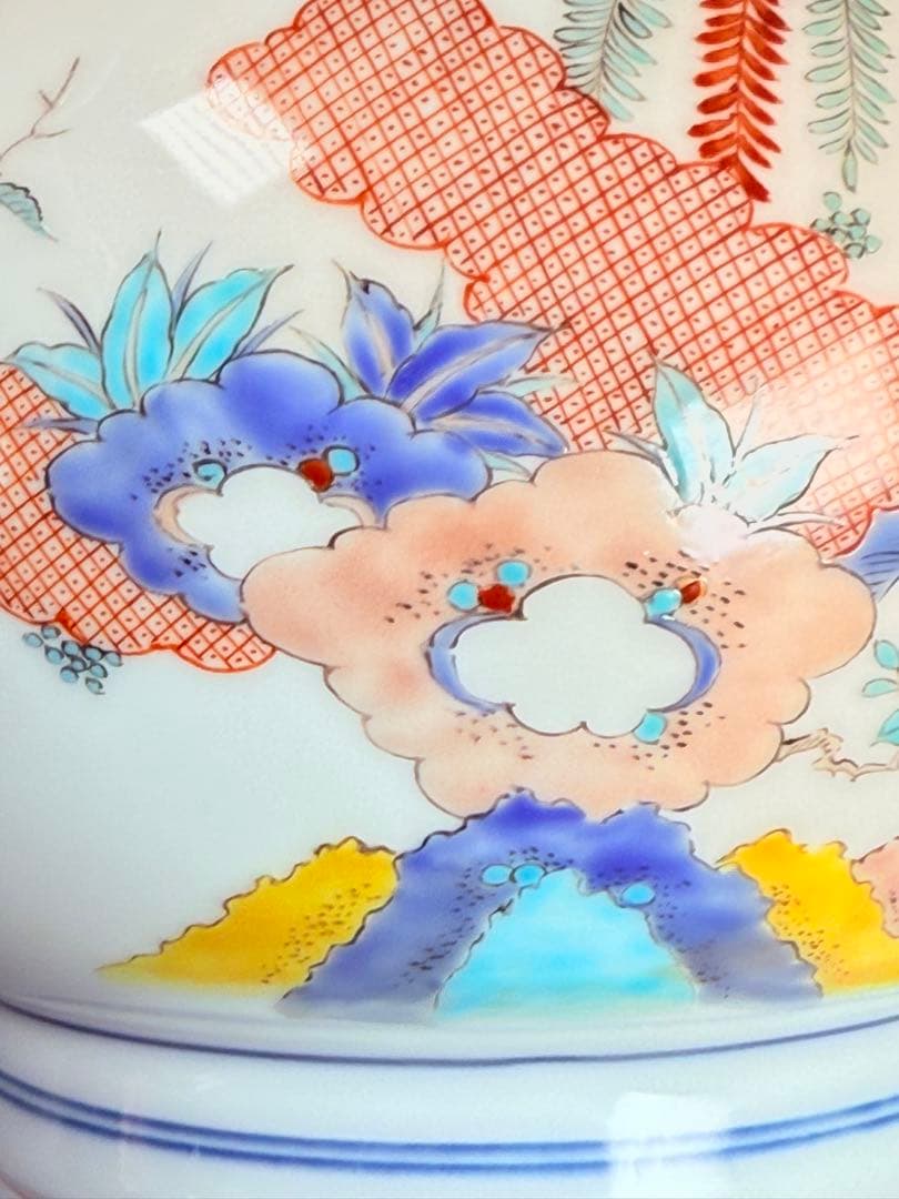 十一代酒井田柿右衛門　渦福　錦花鳥図花瓶　共箱　本物保証　明治～大正時代製