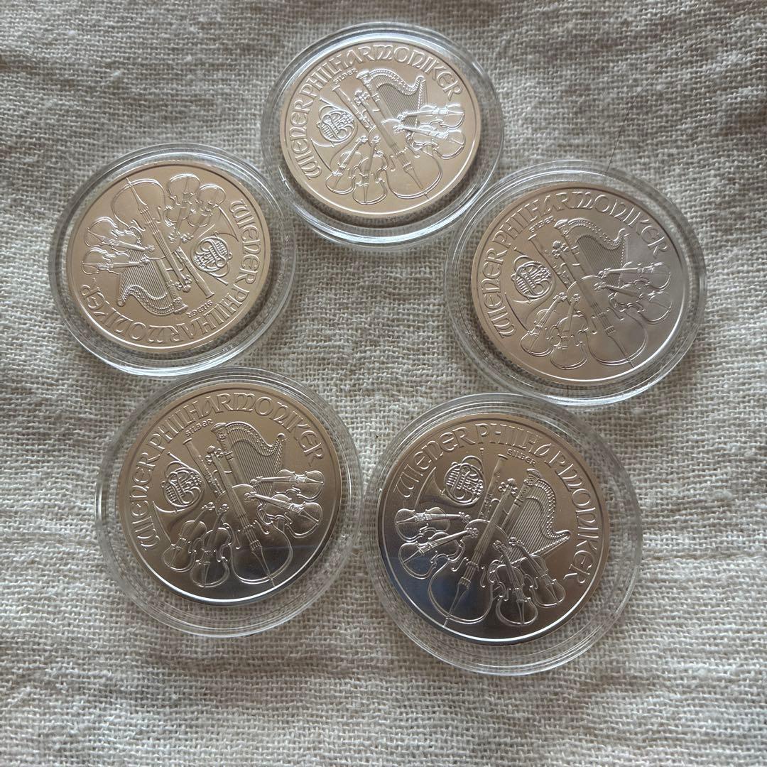 オーストリア 150ユーロ 銀貨5枚セット　１オンス銀貨　純銀