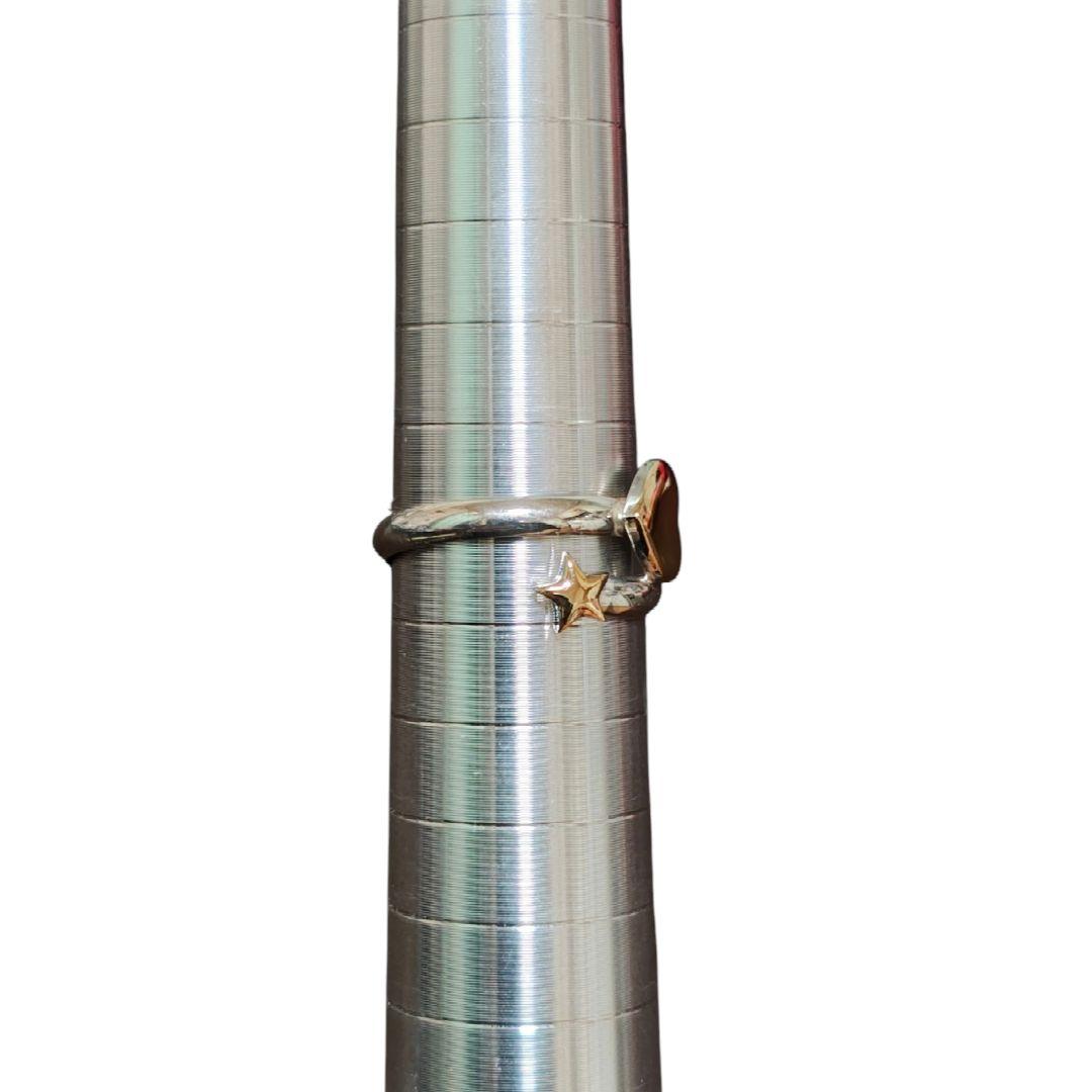 K18/925S刻印　スター/ハートリング　9号