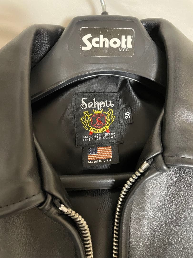 Schott シングルライダースジャケット ブラック 103US サイズ36