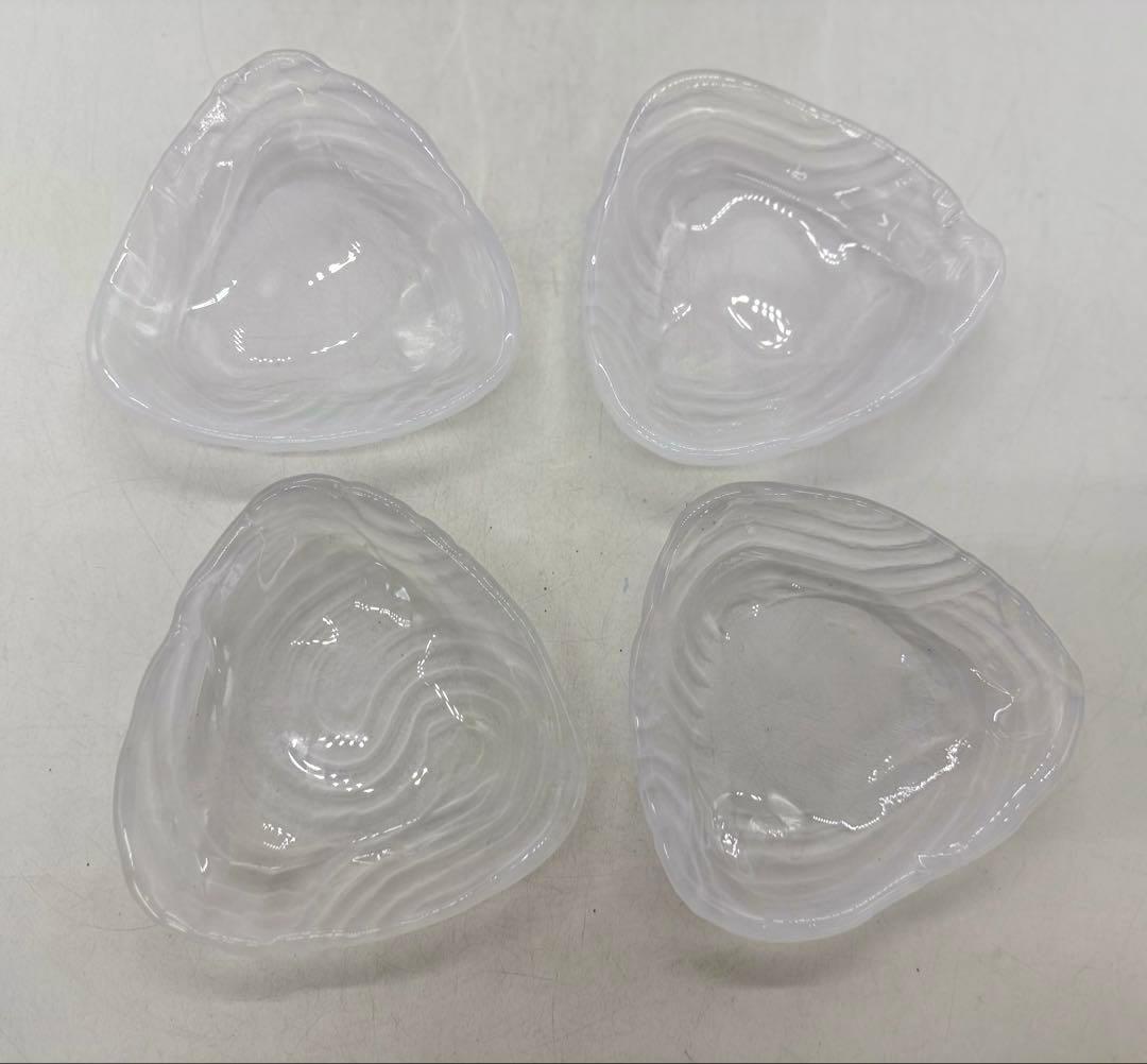 坂田甚内作　ガラス　三角型4点　送料込み250611