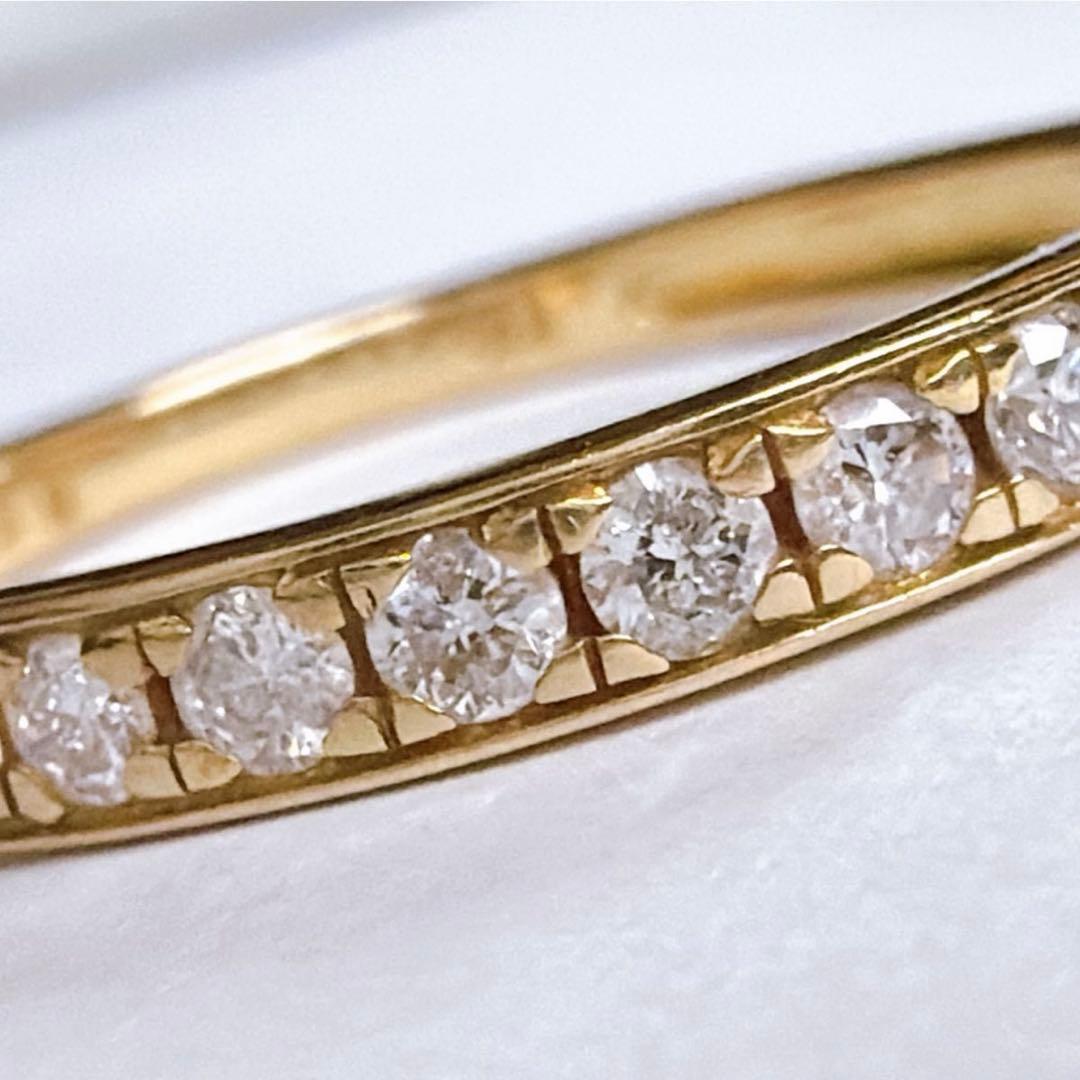 【E7265】 K18 天然ダイヤモンド 0.30ct ハーフエタニティ 13号