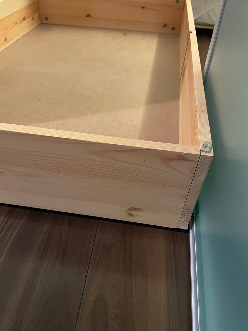 木製シングルベッドフレーム×2 引き出し×2