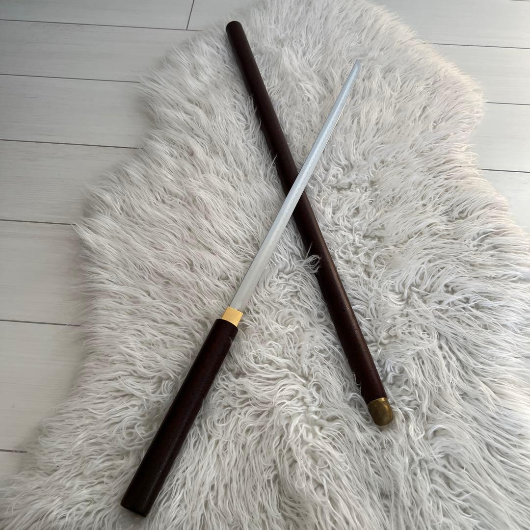 模造刀 居合刀 座頭市仕込み杖 (茶石目柄)