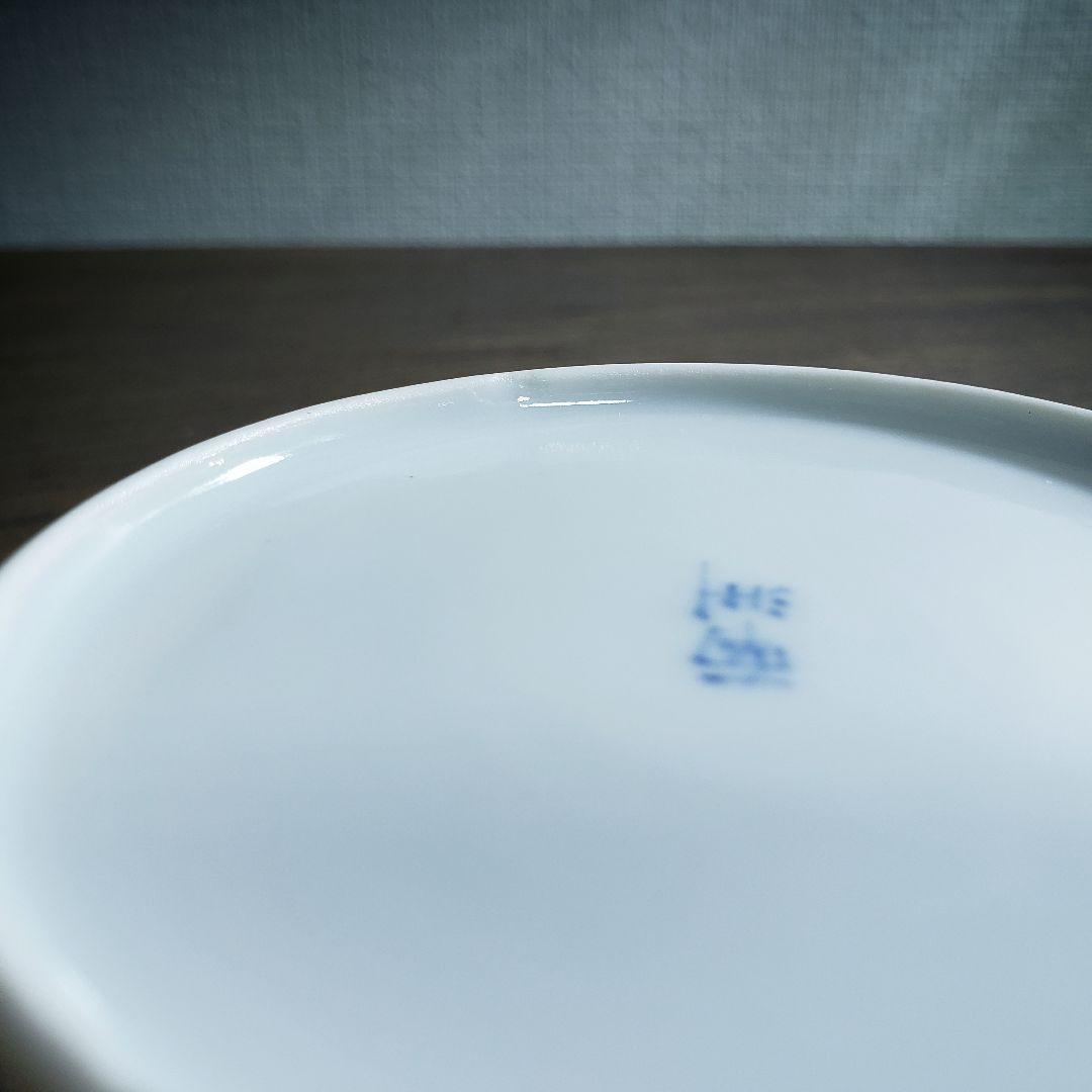 八花弁皿　染付　色絵付　取り皿　なます皿　岩　梅　菊　銘　明治　ハ号