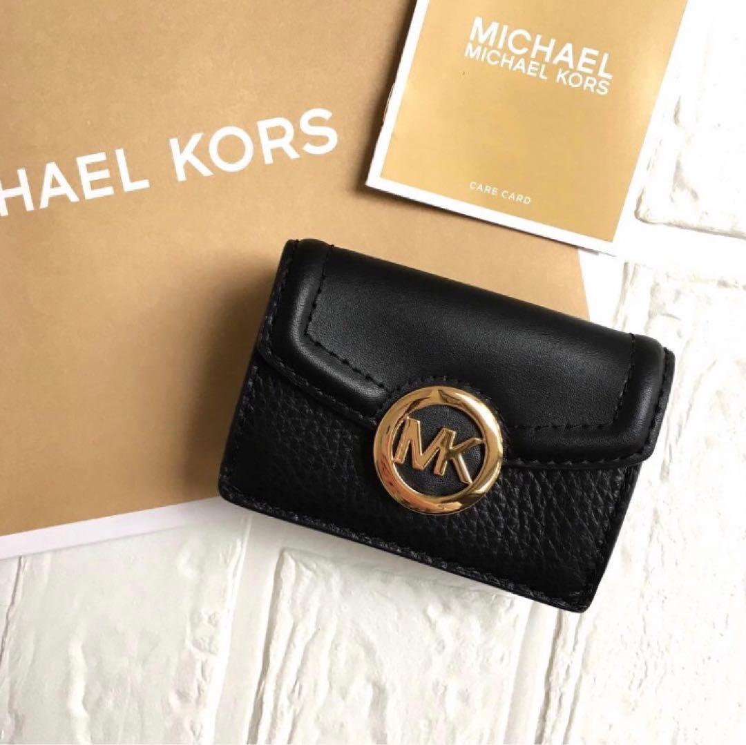 新品 マイケルコース MICHEAL KORS 三つ折り財布 ブラック