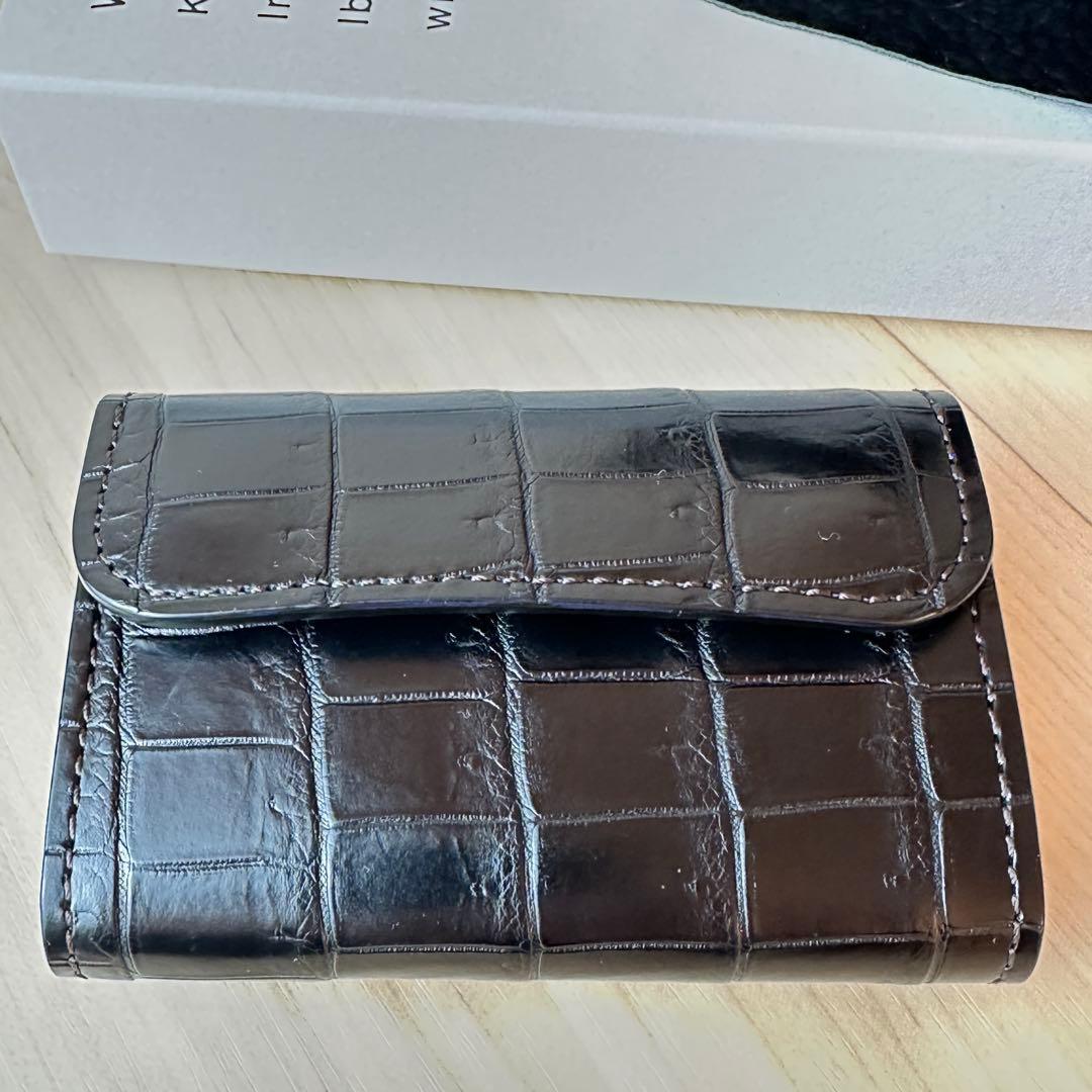 ワイルドスワンズ ポント クロコ ブラック【極美品】　小銭入れカバー付き