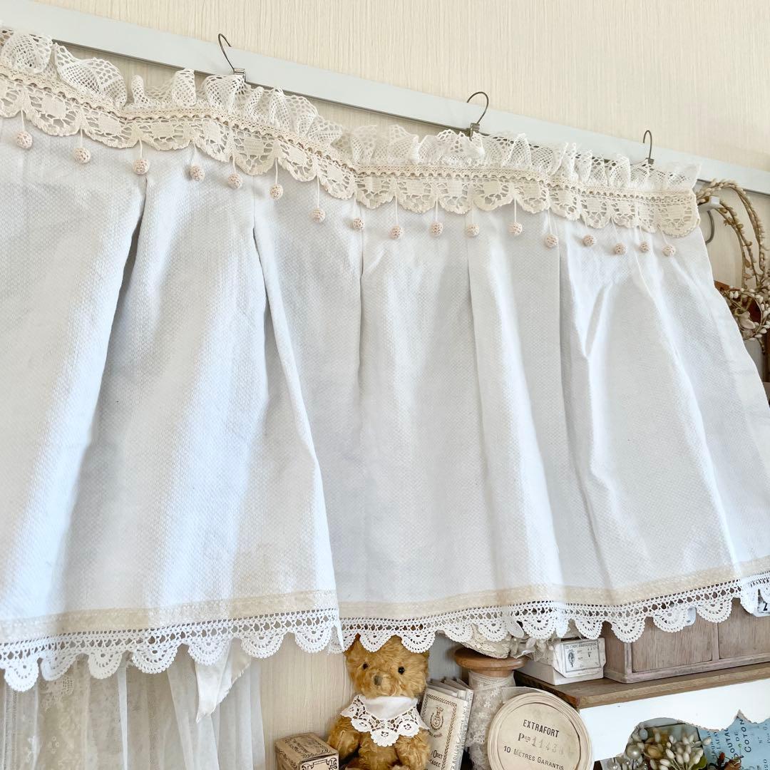 フランスアンティーク　カフェカーテン