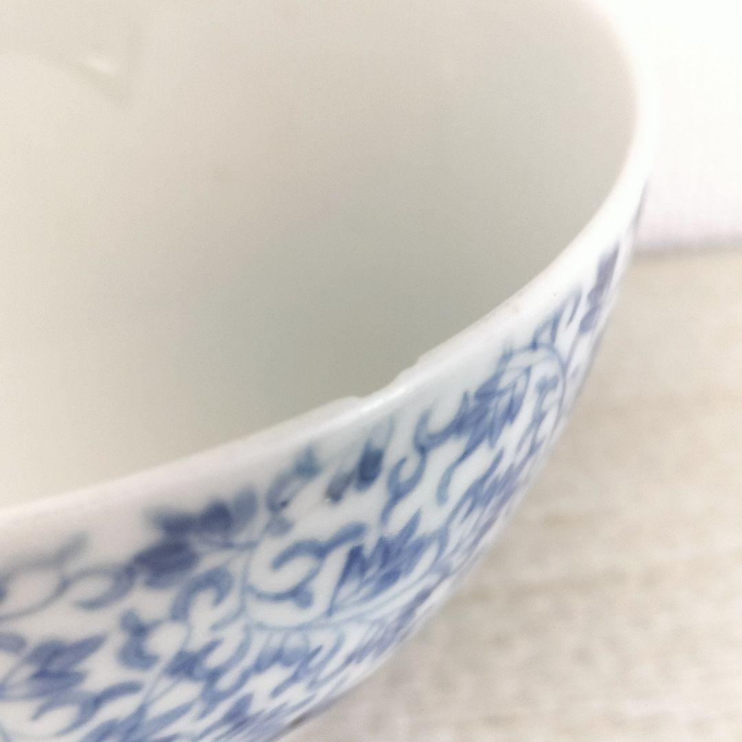 古伊万里　萩唐草　亀甲文向付・汲み出し茶碗