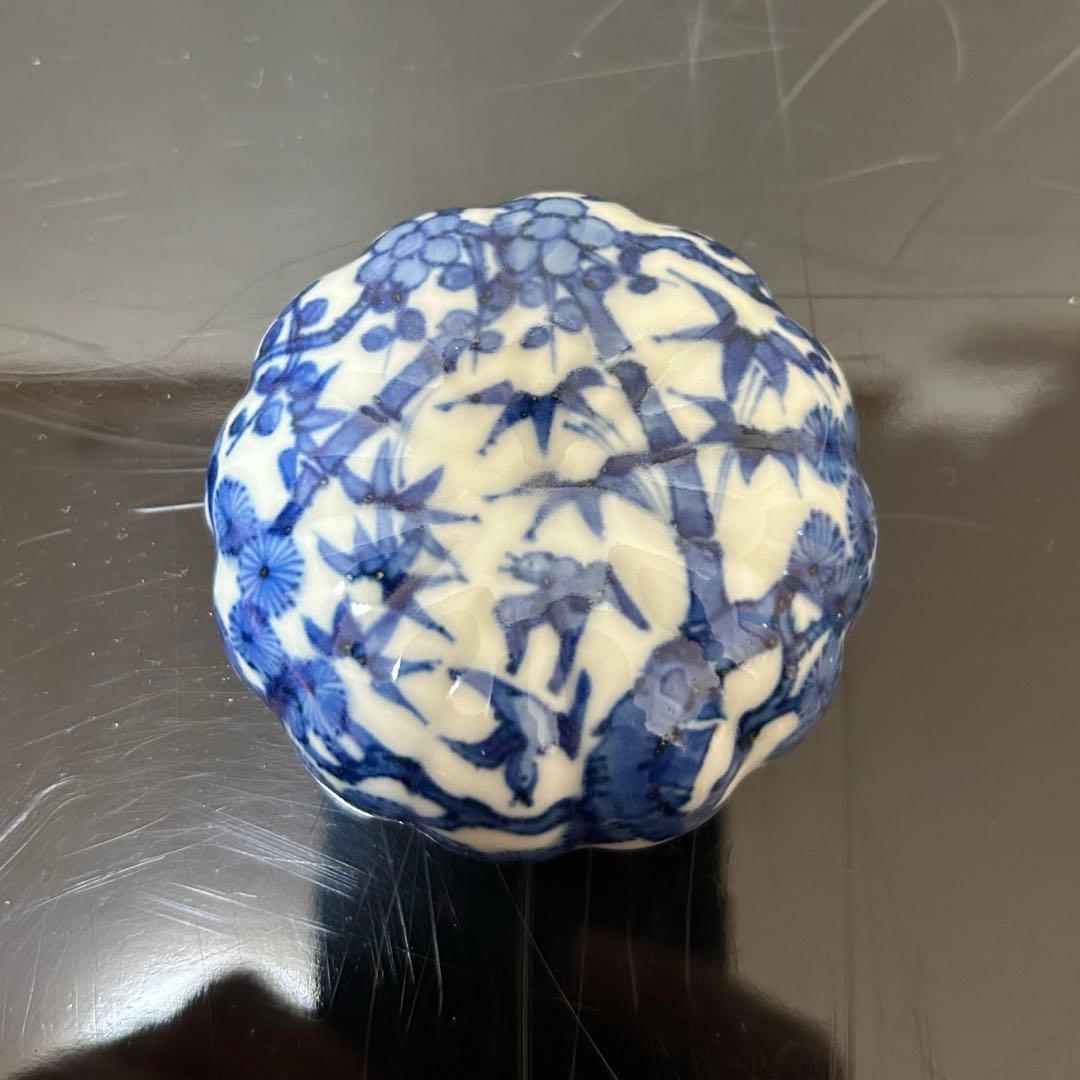 竹泉　染付蜜柑香合　茶道具懐石茶箱鵬雲斎坐忘斎淡々斎即中斎七事式而妙斎水指棗茶碗